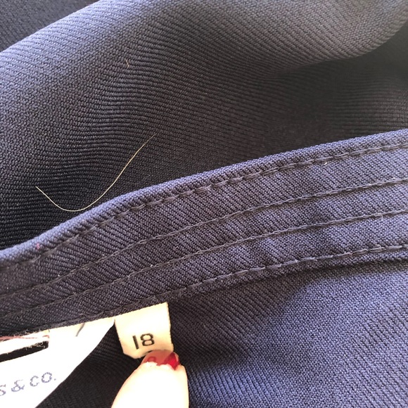 Vintage A-line Knee Length Midi High Waist Skirt Navy Blue Levi Strauss and Co - Picture 9 of 13